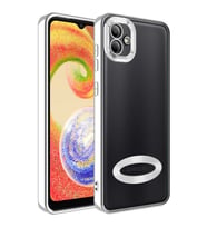 Galaxy A03 Kılıf Kamera Korumalı Logo Gösteren Zore Omega Kılıf (Gümüş)