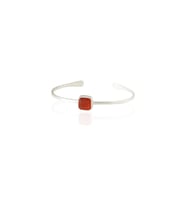 Kadir Jewellery Zirkon Taşlı Ayarlanabilir 925 Ayar Gümüş Kaplama Bilezik (Kırmızı)