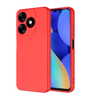 Tecno Spark 10 4G Kılıf Kamera Korumalı iÇi Süet Dokulu Lansman Tipi Silikon (Kırmızı)