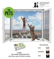 WINBLOCK PETS – Kediler için Pencere Güvenlik Ağı, Kedi Filesi Sistemi – 2 Lİ EKONOMİK KUTU (Siyah)