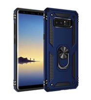 Samsung Galaxy Note 8 Uyumlu Kılıf Standlı Manyetik Yüzüklü Military Magnetic Ring Polycarbonate and TPU Case (Lacivert)