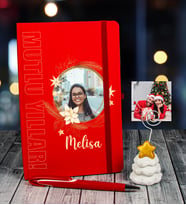 eJOYA Yeni Yıla Özel Defter Kalem Ve Fotoğraflı Çam Ağacı Notluk Hediye Seti 91094 (Kırmızı)