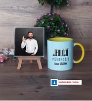 Jeoloji Mühendisi Fotoğraflı Dekoratif Taş, Kupa Bardak Beyaz Hediye (Model 7)