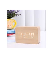 Livava Fonksiyonel Dikdörtgen Led Dijital Masa Saati, Beyaz, 10X7 (Krem)