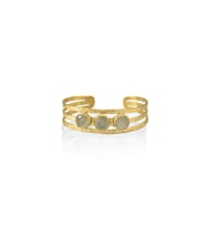 Kadir Jewellery 22 Ayar Altın Kaplama El İşçiliği Zirkon Taşlı Kadın Kaburga Bilezik (Beyaz)