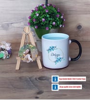 İsme Özel Doğum Günü Hediyesi Kupa Bardak Beyaz ve Fotoğraflı Ahşap Anahtarlık Hediye (Model 9)