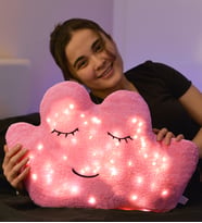Led Işıklı Peluş Bulut Yastık (Pembe)