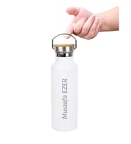 Kisiye Ozel, İsimli 500 mL Kahve,Sicak Su Termosu – Termos Mug - Celik, Bardak  (Beyaz)