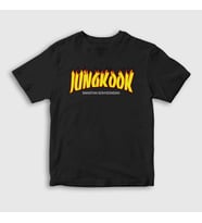 Presmono Unisex Çocuk Beyaz Thrasher K Pop Jungkook Bts T-Shirt 272807tt (Siyah)