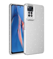 Xiaomi Redmi Note 12 Pro 4G Kılıf Kamera Korumalı Simli Lüks Işıltılı Silikon (Gri)