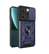Vendas Tecno Spark 20 Pro Kılıf Magnetik Standlı Kamera Korumalı Zore Sürgülü Vega Kapak (Mavi)