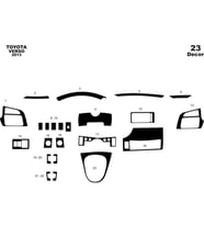 Meriç® Toyota Verso Ön Torpido Kaplama Maun 23 Parça 2013-› (Piano Black)