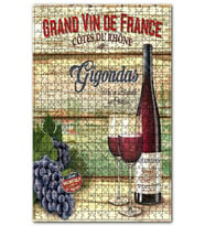 Cakapuzzle Gigondas Şarabı Afişi Görseli Puzzle Yapboz MDF (Ahşap) (1000 Parça)