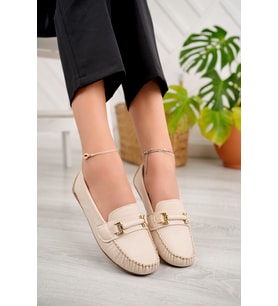 Khayt Daisy Casual Günlük Kadın Babet Ayakkabı (Bej)