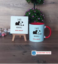 Sevimli Panda Dekoratif Taş, Kupa Bardak Kırmızı Hediye (Model 1)