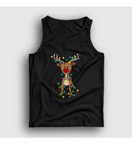 Presmono Unisex Beyaz Adorable Reindeer Geyik Yılbaşı Atlet 364460tt (Siyah)