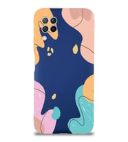 PrintiFy Huawei P 40 Lite Uyumlu Lansman Kılıf Karışık Renkler Tasarımlı İçi Kadife Kapak (Lacivert)