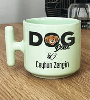 Kişiye Özel Dog Dad Hediye Pastel T Kupa Köpek Babası (Yeşil)