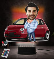 Doğum Günü Hediyesi,Sevgiliye Hediye, Kişiye Özel Fotoğraflı 500 Erkek Karikatür 3D Led Lamba (RGB)
