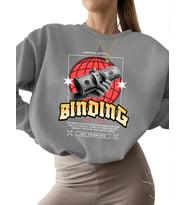 kalın erkek Bağlama - sokak giyimi grafik Baskılı unisex bisiklet yaka Bej Sweatshirt kadın 3 iplik (Gri)