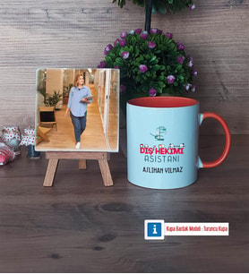 Diş Hekimi Asistanı Fotoğraflı Dekoratif Taş, Kupa Bardak Beyaz Hediye Diş Hekimi Asistanına Hediye (Model 13)