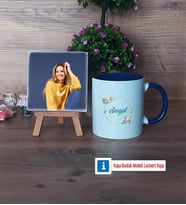İsme Özel Doğum Günü Hediyesi Fotoğraflı Dekoratif Taş, Kupa Bardak Beyaz Hediye (Model 3)