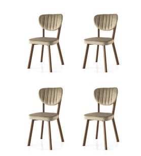 Star Demir Mutfak Sandalyesi 4 Lü Set  (Ceviz)