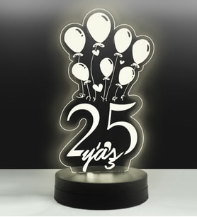 Balonlu Doğum günü 2010675 Led Lamba Hediyesi (Beyaz)