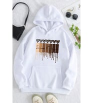 Leopar Kalp Baskılı Oversize Sweatshirt (Beyaz)