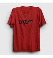 Presmono Unisex Sarı Logo 007 Film James Bond T-Shirt 257773tt (Kırmızı)
