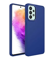 Galaxy A23 Kılıf Zore Luna Dışı Soft Yumuşak İçi Kadife Kılıf (Lacivert)