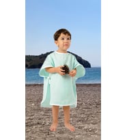 Çocuk Bebek Müslin Panço Kapüşonlu Oeko-tex Sertifikalı 1-4 yaş (Yeşil)