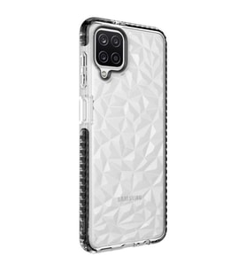 Samsung Galaxy A12 Kılıf Bumper Şeffaf Buzlu Kapak (Siyah)