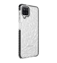 Samsung Galaxy A12 Kılıf Bumper Şeffaf Buzlu Kapak (Siyah)