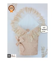 DANTELLİ BEBEK BATTANİYESİ %100 PAMUKLU DOĞAL ORGANİK UYKU KUNDAĞI HEDİYELİK YENİDOĞAN MEVLÜTLÜK KND45515 (Kahverengi)