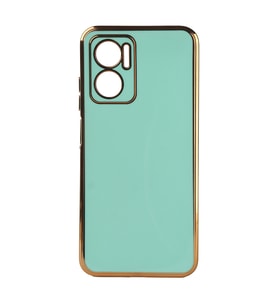 Xiaomi Redmi Note 11E Kılıf Zore Bark Kenarları Altın Renk Kılıf (Açık Yeşil)