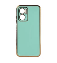 Xiaomi Redmi Note 11E Kılıf Zore Bark Kenarları Altın Renk Kılıf (Açık Yeşil)