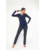 Pjs 22430 Kadın Patlı Pijama Takım (Lacivert)