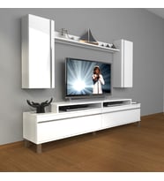 Decoraktiv Ekoflex 7 Mdf Krom Ayaklı Tv Ünitesi Tv Sehpası (Beyaz)