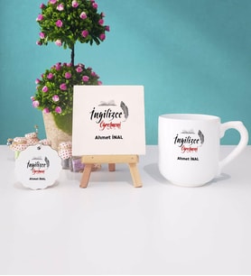 İngilizce Öğretmeni Kupa Bardak Lacivert Dekoratif Taş Baskı Anahtarlık (Model 8)