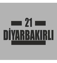 21 Diyarbakırlı Araba Sticker siyah 16x9 CM (Beyaz)
