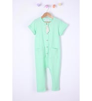 Babyhola Kız Erkek Çocuk Casual Gofre Tulum 1706 (Su Yeşili)