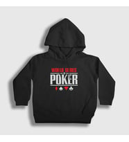 Presmono Unisex Çocuk Beyaz Wsop World Series Of Poker Kapüşonlu Sweatshirt 363622tt (Siyah)