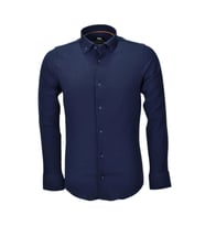 Erkek Silim Fit Spor Gofre Uzun Kol Gömlek BGL-ST03898 (Lacivert)