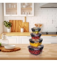 4'lü Set Master Kare Saklama Kabı (275 ml - 500 ml - 900 ml - 1500 ml) (Antrasit)