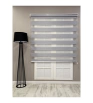 Donatti Zebra Stor Geniş Plise Güneşlik Perde Siyah (Açık Gri)