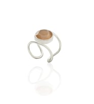 Kadir Jewellery 925 Ayar Gümüş Kaplama Zirkon Taşlı  Kadın Minimal Yüzük (Turuncu)