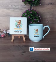 Babalar Günü Hediyesi Dekoratif Taş, Kupa Bardak Kırmızı Hediye Babaya Hediye (Model 4)