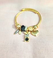 kadın tavşan figürlü çelik pandora (Siyah)