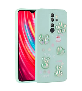 Xiaomi Redmi Note 8 Pro Kılıf Kabartma Figürlü Parlak Toys Silikon Kılıf (Açık Yeşil)